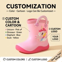Bottes de pluie pour enfants en PVC avec logo personnalisé, antidérapantes, arc-en-ciel, avec poignée de transport, bottes de pluie pour enfants, bottes Wellington pour tout-petits