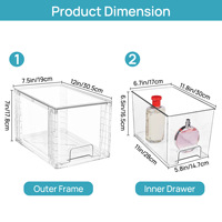 Organisateur de rangement cosmétique empilable transparent anti-poussière moderne, grande capacité, boîte de présentation pour soins de la peau et maquillage