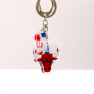 Porte-clés en acrylique <span class=keywords><strong>NBA</strong></span> toutes équipes, impression double face, cadeau pour fan de basketball, breloque de sac, pendentif clé - Product Image 4