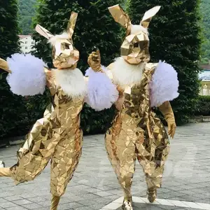 Costumi da festa di vendita caldi costumi da specchio Robot reale Costume da coniglio con specchio d'argento Cosplay per donne adulte