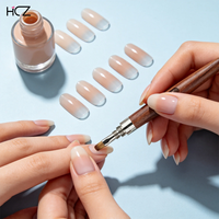Nouveau Pinceau à Ongles en Acrylique Kolinsky 2-en-1 Détachable, Rond et Plat, avec Manche en Bois de Santal, pour Poudre Acrylique et Manucure (Modèle 2026)