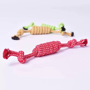 Giocattolo per cani in corda di cotone a doppio nodo, ecologico, in pronta consegna, molto venduto, per il gioco del tiro alla fune, con nodo in corda. - Product Image 4