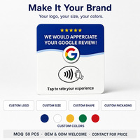 Plaque en acrylique personnalisée NFC pour avis sur les réseaux sociaux, carte de menu, avis Google, carte NFC tactile en acrylique (pour restaurants)