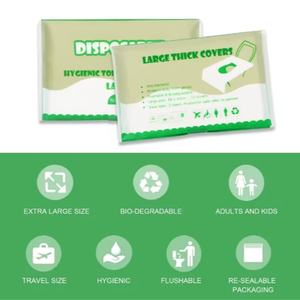 Protège-siège de toilette jetable et biodégradable sans autocollant, pour une utilisation rapide, vente en gros - Product Image 2