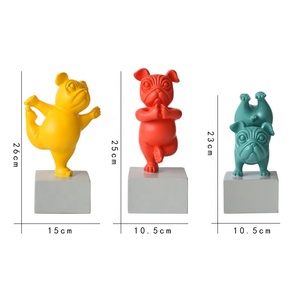 Figura de perro <span class=keywords><strong>bulldog</strong></span> francés, decoración hecha a mano, diseño moderno, personalizado, resina, yoga - Product Image 2