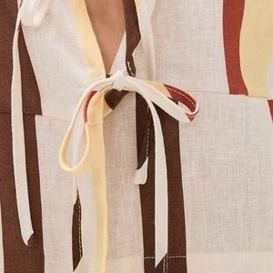 Conjunto Casual de Dos Piezas a Rayas para Mujer, Traje de Verano, Nuevo Diseño de Moda, Conjunto de Algodón y Lino, Ropa Casual para Mujer - Product Image 2