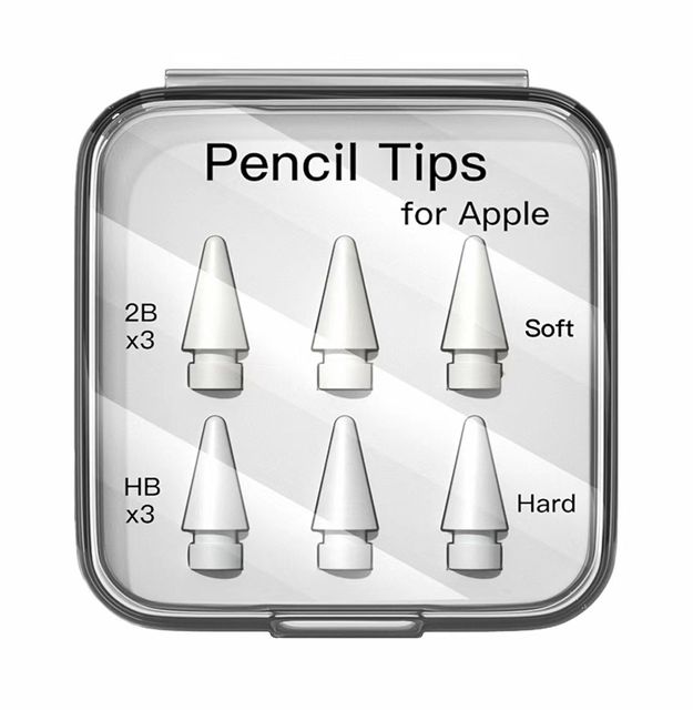 Ksentry 2B/2H for Pencil 1st & 2nd Gen Replacement Tips-Plastic Stylus Tips (Black/White)