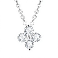 Colliers pendentifs en moissanite trèfle à quatre feuilles GRA, en argent sterling 925 plaqué rhodium/or, bijoux de luxe pour femmes