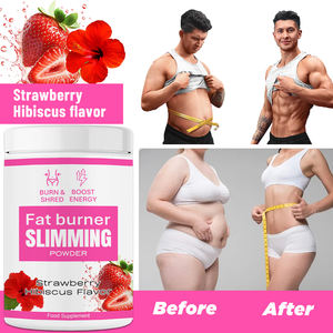 Private Label Platte Buik Detox Poeder Energie Boost Drank Aardbei Hibiscus Vetverbrander Poeder - Product Image 3