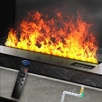Cheminée à vapeur d'eau, flamme réaliste 3D, encastrée, 39,5 pouces |   Double alimentation en eau, minuterie, verrouillage enfant, fonction silencieuse et bruit de feu réglable