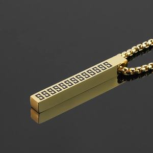 Colgantes, Collares, Dijes de Barra, Joyería de Acero Inoxidable, Diseños Punk, Dijes Grabados para Hombre - Product Image 3