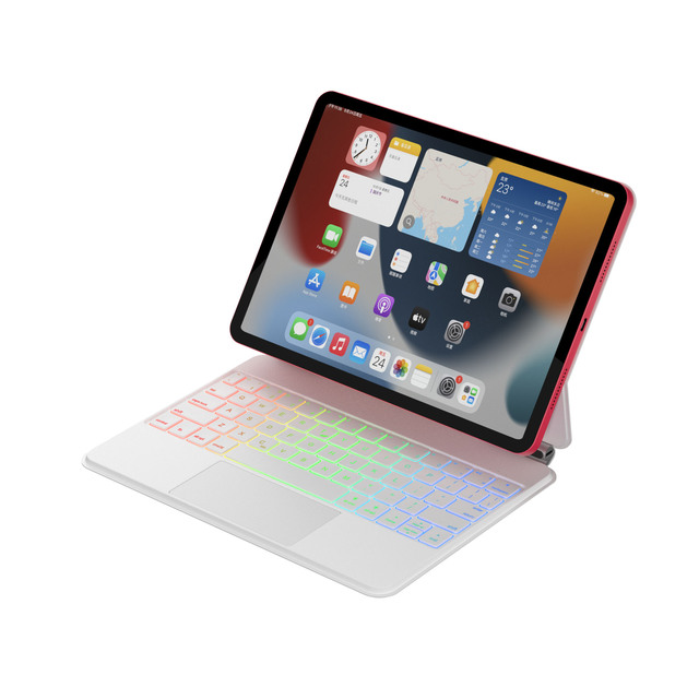 Custom Smart USB Trackpad Magic Keyboard Case Wireless Arabic & English for iPad Air 4/5 & 11/12.9 Inch 2018 & 2022 iPad Models