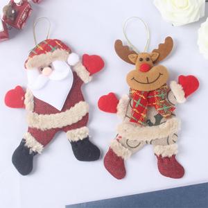 Nuovo babbo natale pupazzo di neve cervo regalo di natale piccolo ciondolo bambola di peluche albero di natale ciondolo decorazioni all'ingrosso - Product Image 3