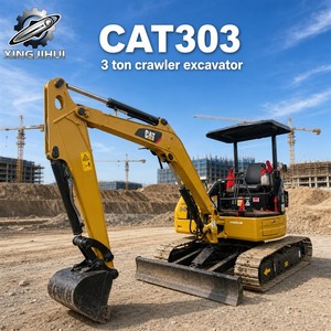 Mini-excavatrice d'occasion 3 tonnes Cat 303E, petite machine de terrassement hydraulique, peinture d'origine, faible nombre d'heures, certifiée CE, prête à être expédiée - Product Image 1