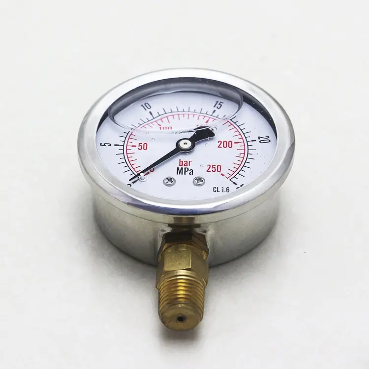 油圧オイルセーフゲージ油圧ゲージ中国カスタムOEMステンレススチール油圧油圧ゲージミニ空気差圧ゲージ