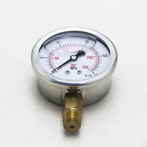 China Custom OEM Edelstahl Hydrauliköl sicheres Manometer Manometer, Öldruck manometer, Mini Luft Differenz druck manometer