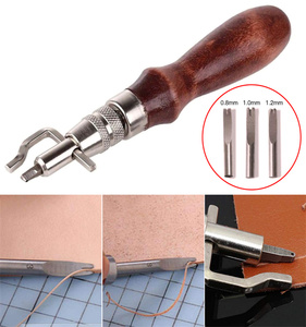 Kit di Strumenti per Lavorazione del Cuoio 7 in 1 in Acciaio Inox: Scanalatore, Bordatore, Smussatore, Strumento per Piegatura Fai-da-Te - Product Image 6