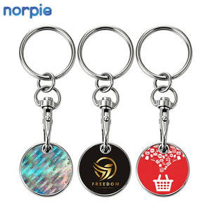 Porte-clés jeton de chariot en métal, finition <span class=keywords><strong>argent</strong></span>ée polie, vierge pour gravure laser, promotionnel, vente en gros, en stock, étiquette personnalisée - Product Image 1