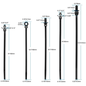 Прямая Продажа с завода, 100 шт. в упаковке, универсальные автомобильные кабельные стяжки с застежкой-молнией, держатель для стяжек с булавкой и кнопкой - Product Image 2