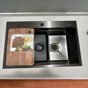 Fregadero de Cocina Popular para el Hogar, de Acero Inoxidable 201, 3.0mm de Grosor, Doble Escalón, para Lavar Vegetales - Product Image 1