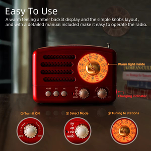 Retro Loa Không Dây Âm Thanh Tuyệt vời Chất Lượng Bằng Gỗ Di Động AM FM <span class=keywords><strong>Radio</strong></span> Cho Phòng Ngủ Phòng Ăn Gỗ Bảng Đài Phát Thanh - Product Image 4