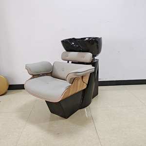 Bassin en céramique blanche moderne Salon de coiffure Shampooing Lit Chaise Usine directe Nouveau pour Salons de beauté et de coiffure - Product Image 2