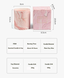 Tùy Chỉnh Bắc Âu Bằng Đá Cẩm Thạch Kính Gốm Thơm Nến Container Jar Thanh Lịch Trang Chủ Trang Trí Massage Nến Tàu Đứng - Product Image 3