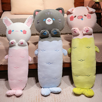 Jouet en peluche mignon personnalisé, peluche en forme d'animal, cochon, lapin, chat, peluche douce et confortable pour la chambre à coucher, pour dormir