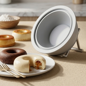 Moule à gâteau rond en silicone personnalisable en usine, LFGB 100% qualité alimentaire, platine sans BPA, réutilisable pour mousse et gâteaux - Product Image 2
