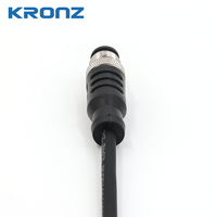 Connecteur mâle droit pré-assemblé KRONZ M12 à 5 broches, câble PVC non blindé de 3 m, IP67, moulé, résistant à l'huile, industriel, circulaire