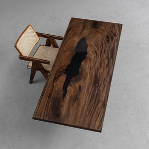 Nam Mỹ óc chó sống cạnh gỗ sang trọng bàn ăn độc đáo hiện đại nhựa Epoxy Bảng hàng đầu cho phòng ăn Bên Sông - Product Image 1