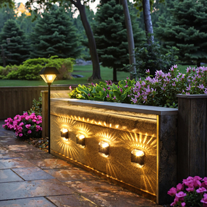 Giardino esterno 4LED lampada da parete <span class=keywords><strong>solare</strong></span> IP67 di piccole dimensioni impermeabile luce notturna decorativa alimentata da <span class=keywords><strong>pannello</strong></span> <span class=keywords><strong>solare</strong></span> - Product Image 1