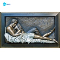 Panel de Pared de Bronce Figurativo Hecho a Medida, Arte Contemporáneo de Forma Humana en Relieve