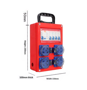 กล่องจ่ายไฟกันน้ำแบบเต้ารับเดี่ยว 10A 5 ขา พร้อม RCD 220V ติดผนังได้ สำหรับกล่องจ่ายไฟชั่วคราว - Product Image 2