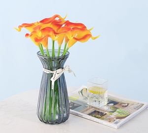 인공 PU 칼라 백합 고품질 리얼 터치 컬러풀 칼라 백합 웨딩 홈 데코 PU 인공 꽃 장식 - Product Image 4