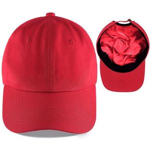 Gorra de Béisbol de Algodón al por Mayor de 6 Paneles con Forro de Satén y Seda que Ayuda a Prevenir el Frizz y la Rotura, Gorra Deportiva Ajustable para Mujer, Regalo - Product Image 1