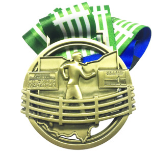 Prix d'usine Médaille sportive bon marché en forme de <span class=keywords><strong>jeton</strong></span> vintage 3D en bronze antique argenté Médailles personnalisées Médailles de marathon - Product Image 3