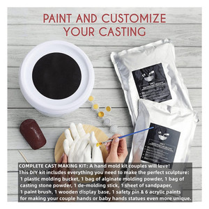 Alginate người lớn cặp vợ chồng bé mang thai bụng Luna đậu handcaster đất sét thủ công lưu niệm thạch cao tự làm tay khuôn đúc Kit - Product Image 5
