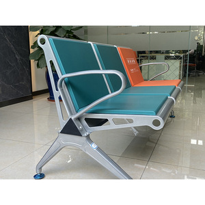 เก้าอี้นั่งรอรุ่น Prosperous Seat WZ3006 สีส้มน้ำเงินพีคโค พร้อมราวจับ สำหรับโรงพยาบาล สวนสาธารณะ โรงเรียน - Product Image 4
