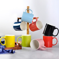Tasses à thé et à lait en porcelaine fine de 11 oz, diverses couleurs, personnalisables, avec logo de marque sur mesure