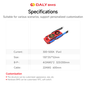 BMS Daly OEM ODM PCBA NMC 3.7V de iones de litio 20S 72V 300A 400A de alta corriente con comunicación solar y Canbus - Product Image 4