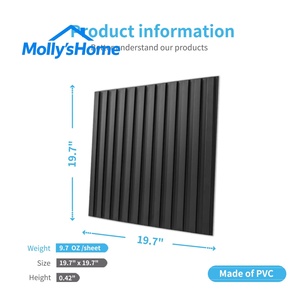 Panneaux muraux 3D en <span class=keywords><strong>PVC</strong></span> cannelé, spécification entrepreneur, couverture 32 pieds carrés (19,7x19,7 pouces), pour décoration murale de restaurant moderne - Product Image 6