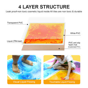 30cm 3d colore educativo sensoriale piastrelle liquide vinile non tossico antiscivolo bambini gioco tappetino di plastica liquido mobile bastone piastrelle - Product Image 4