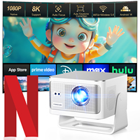Projecteur 1080P à mise au point automatique et évitement d'obstacles HY350 MAX 900 ANSI 2 Go 16 Go WiFi 6 BT5.4 Android 14 Cinéma domestique portable
