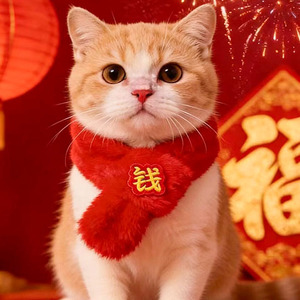 Yisi Pet <b>Scarf</b> <b>Red</b> Winter Warm Cartoon Neck Warmer For Cats Dogs - Product Image 1