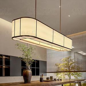 โคมไฟระย้าทรงวงรี ผ้าสีเบจ ไฟ LED สำหรับโรงแรม ร้านอาหาร โคมไฟห้อยเพดาน เคาน์เตอร์บาร์ โคมไฟติดเพดาน - Product Image 4