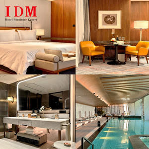 طقم أثاث غرفة نوم عصري فاخر مصمم خصيصًا من IDM، سرير خشبي لغرف الفنادق والشقق الفندقية من فئة 3 إلى 5 نجوم - Product Image 6