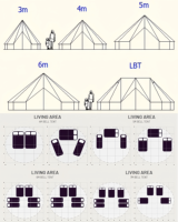 2025 nouveau luxe moins cher expédition Portable 10ft toile extérieur Glamping Camping yourte maison cloche tentes à vendre