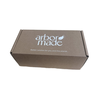 Paquet de 6 boîtes d'emballage cadeau ondulées kraft personnalisées pour bougie parfumée de 2 oz, feuille d'or en étain et manipulation d'impression par stratification mate