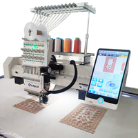 Nueva Máquina de Bordar Computarizada de Una Cabeza, 1200 RPM, Alta Velocidad, 12/15 Agujas, Bordado Plano, Lentejuelas, Cordones, Cuentas